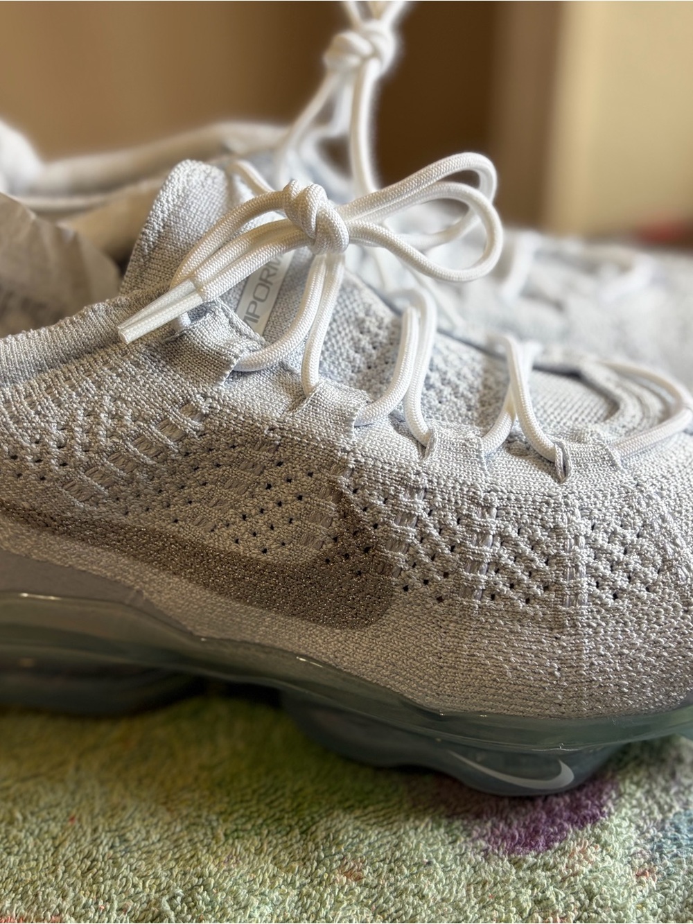 Nike VaporMax Flyknit Sneaker - Light Gray and White-brand new:never worn
